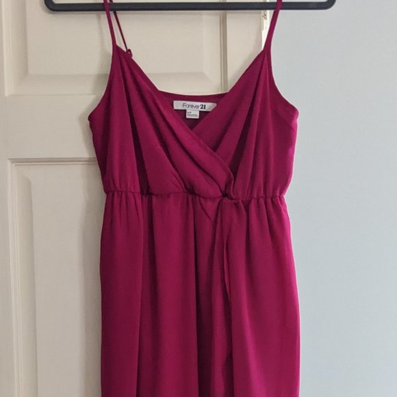 Midi Fuchsia Spaghetti Strap Dress - Picture 2 of 2
